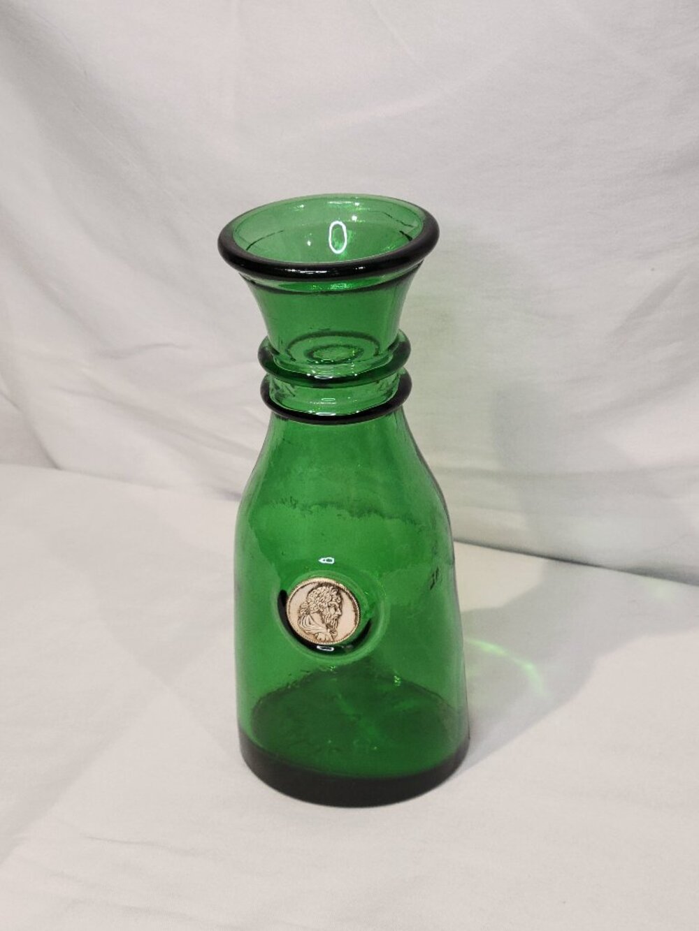 Green Wine Water Bottles Carafe Made in Italy 8 inches Tall